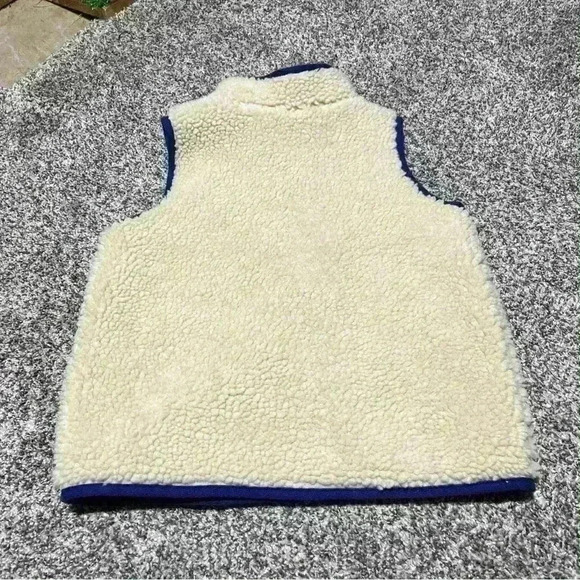 Duluth Trading Childs Sherpa Vest Unisex Sz 6 Off White/cream And Blue - Picture 8 of 9